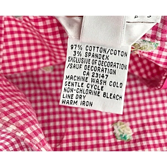 TALBOTS Sz 6P Gingham w/ Embroidered Limes Skirt - Picture 5 of 6